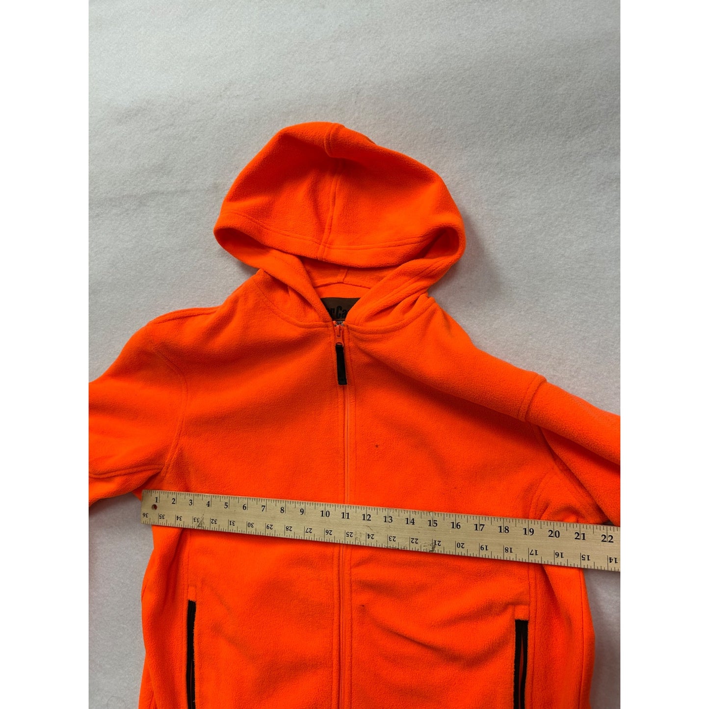 Deer Camp Mens Orange Fleece Zip-Up Hoodie Jacket #6364