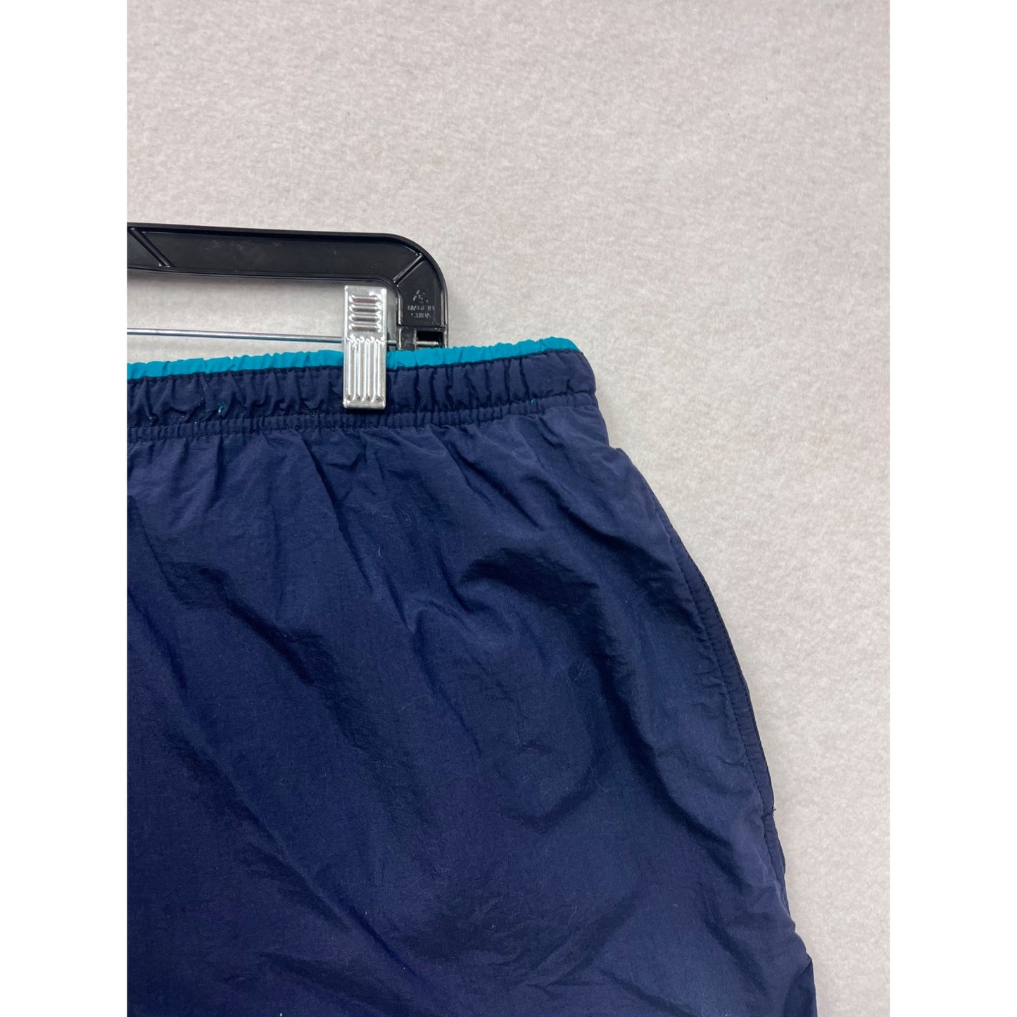 Vintage Speedo Mens XL Navy Swim Shorts With Teal & Purple Stripes #6855