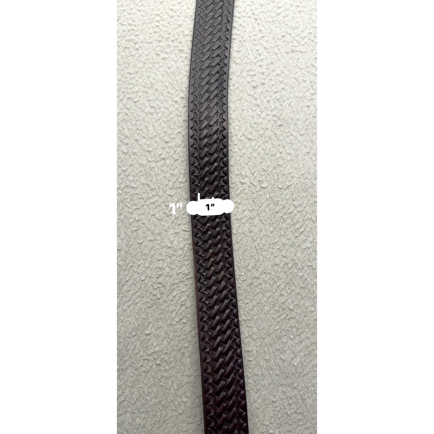 Boston Leather Tooled Belt With Brass Buckle #9888