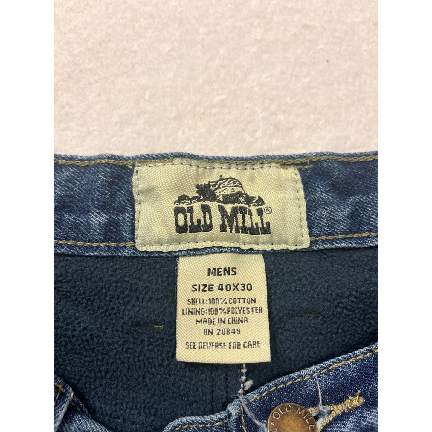 Old Mill Jeans Size 40x30 Relaxed Fit Blue Cotton #840A