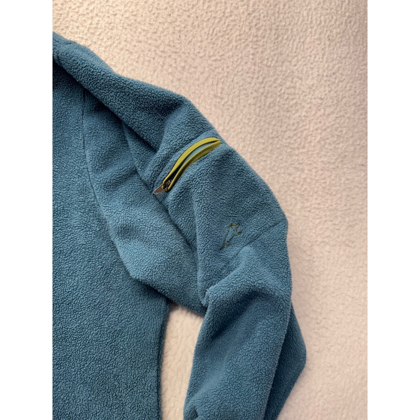 Horny Toad Teal Long Sleeve Fleece Pullover W/ Zip Pocket Size L #9161