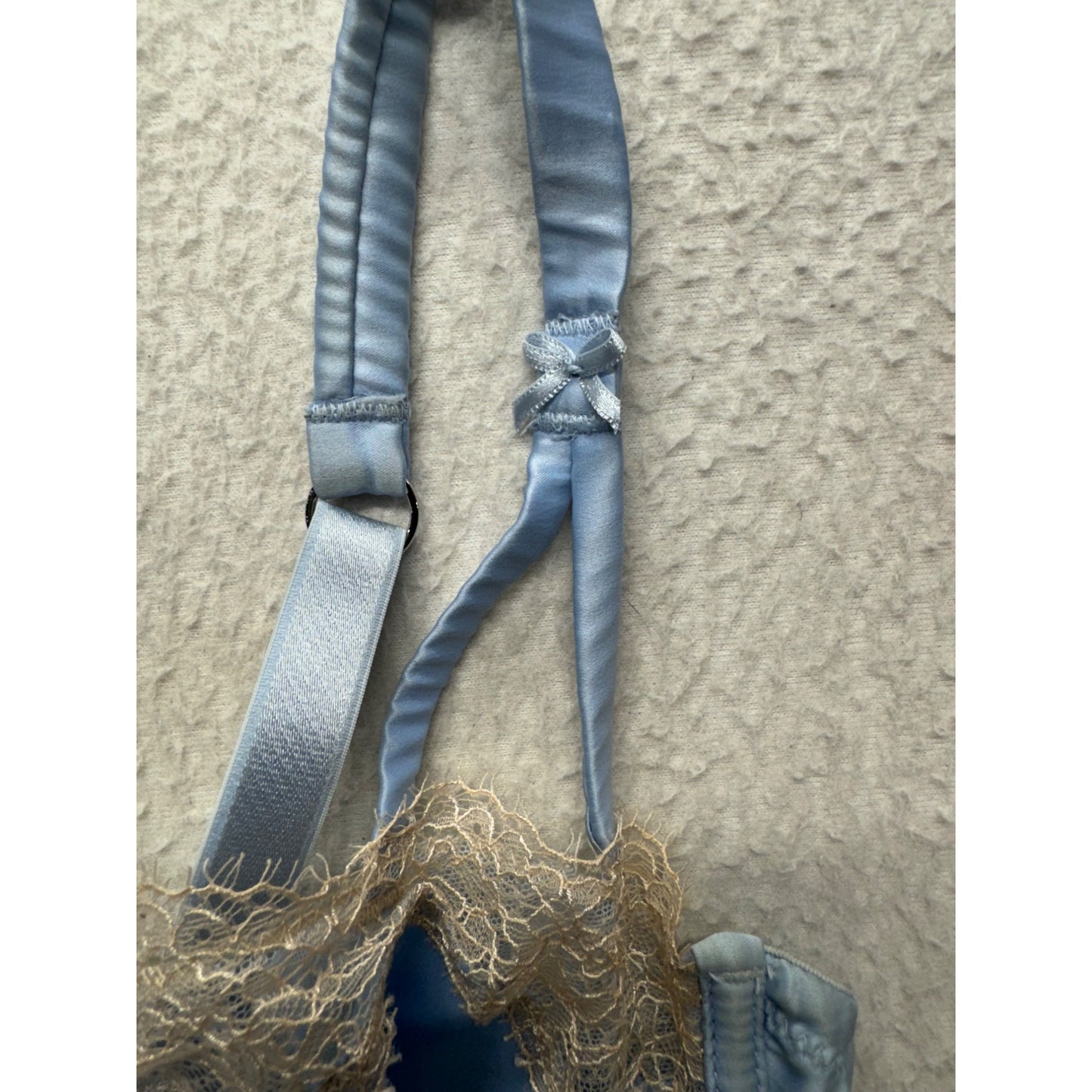 Womens Light Blue Satin & Lace Bustier Top #9031