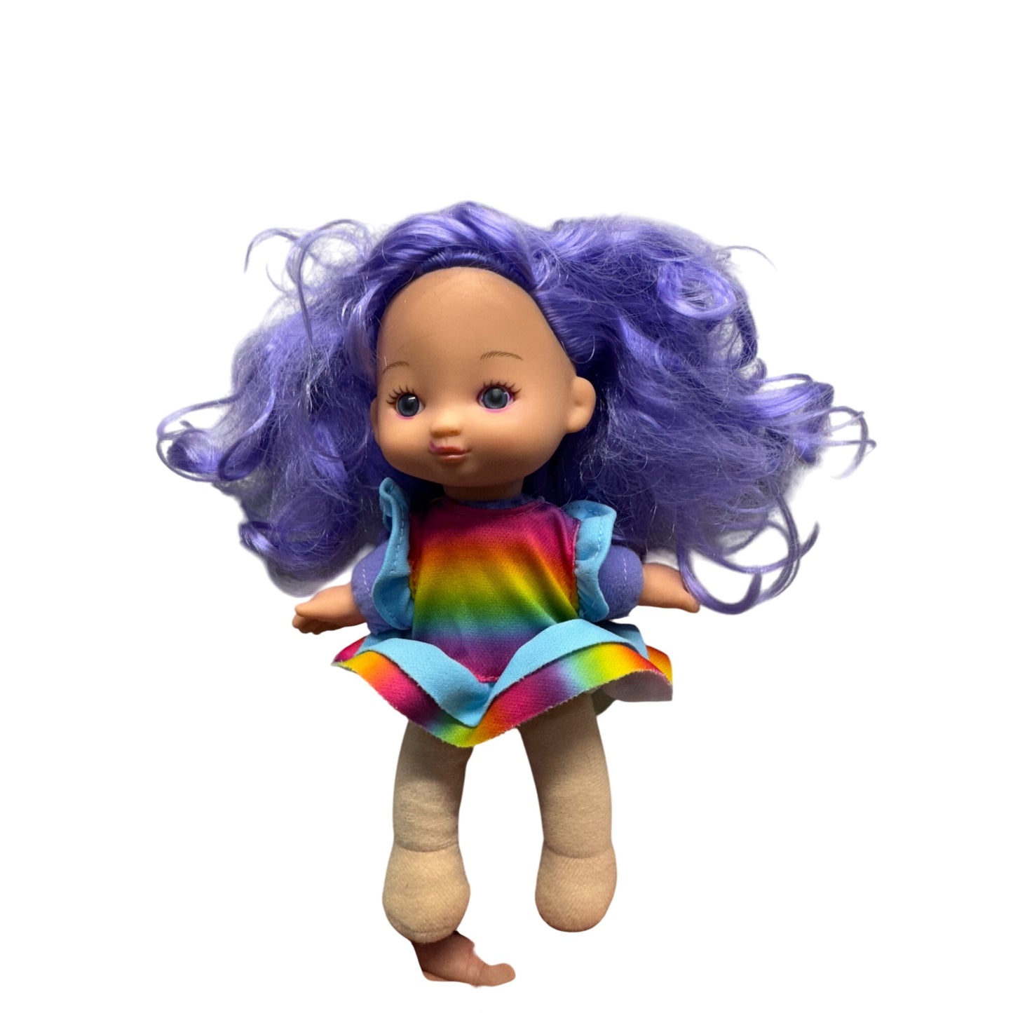 Rainbow Outfit Plush Doll With Purple Hair By Gi-Go Toys #9975