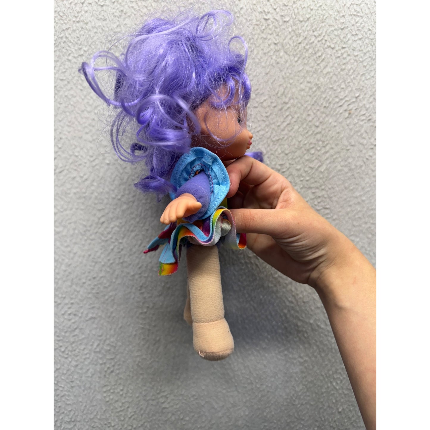 Rainbow Outfit Plush Doll With Purple Hair By Gi-Go Toys #9975