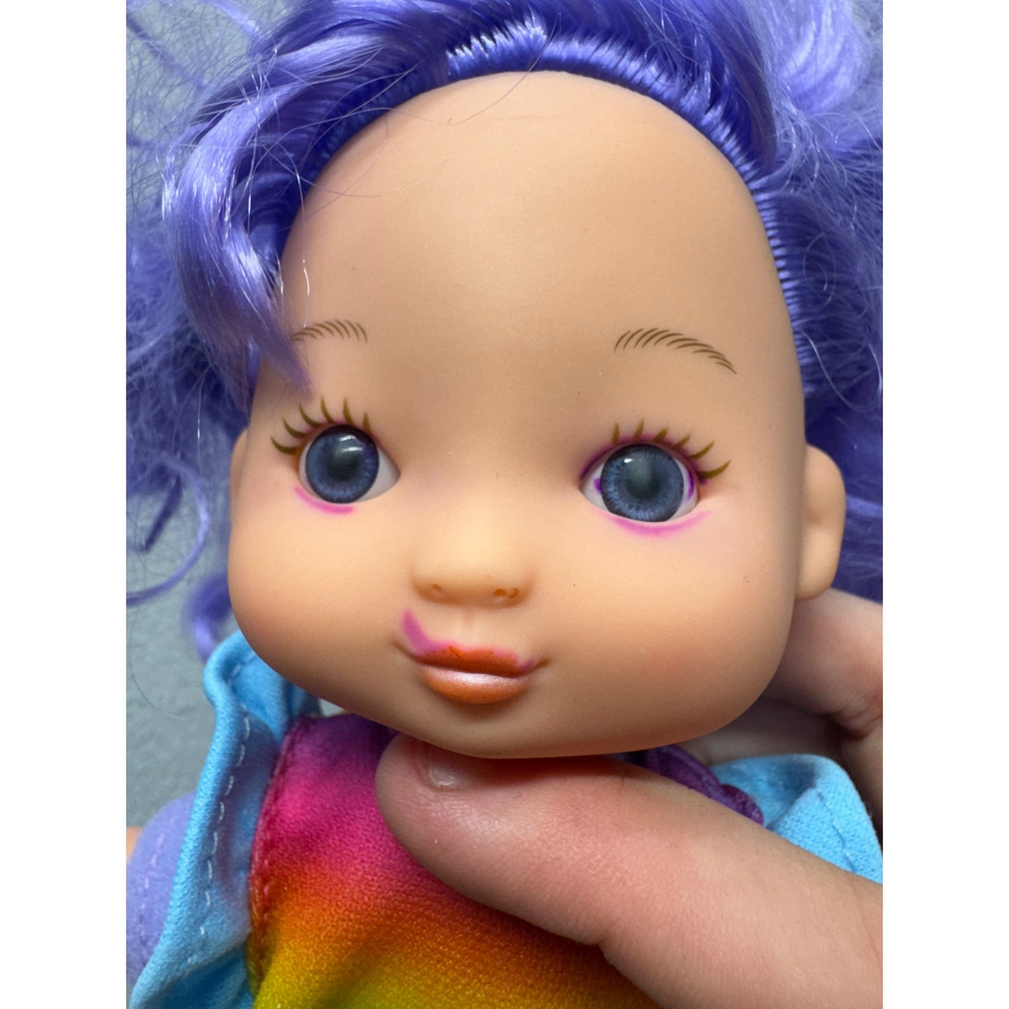 Rainbow Outfit Plush Doll With Purple Hair By Gi-Go Toys #9975