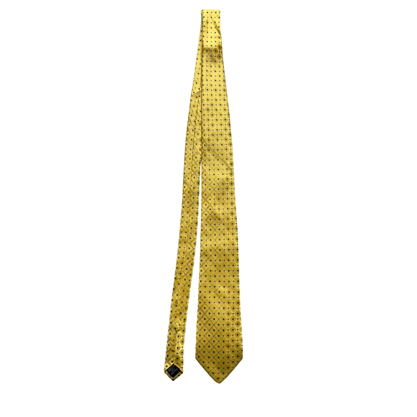 Eagle Yellow Silk Necktie Diamond Pattern 28 inch100% Silk 9386
