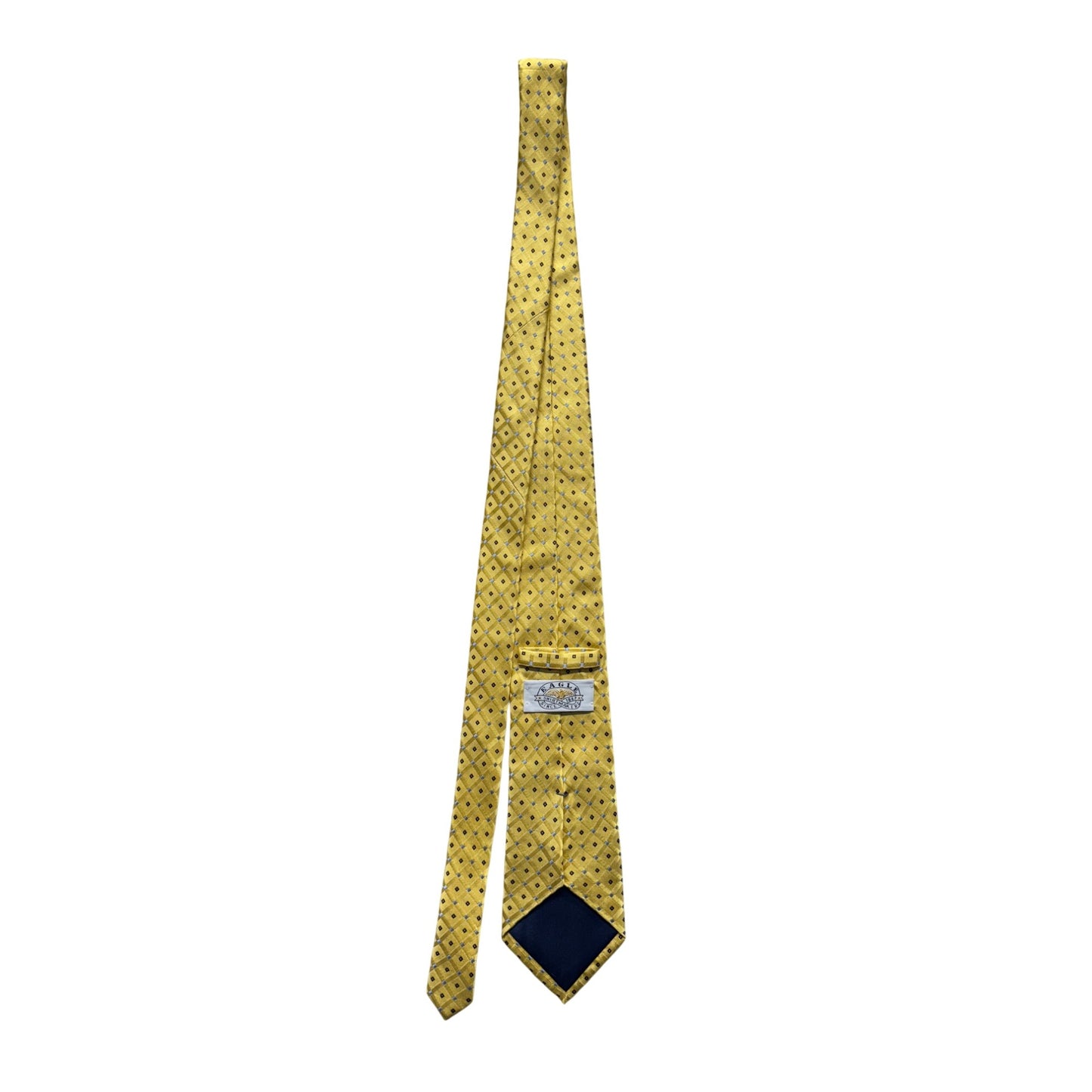 Eagle Yellow Silk Necktie Diamond Pattern 28 inch100% Silk 9386