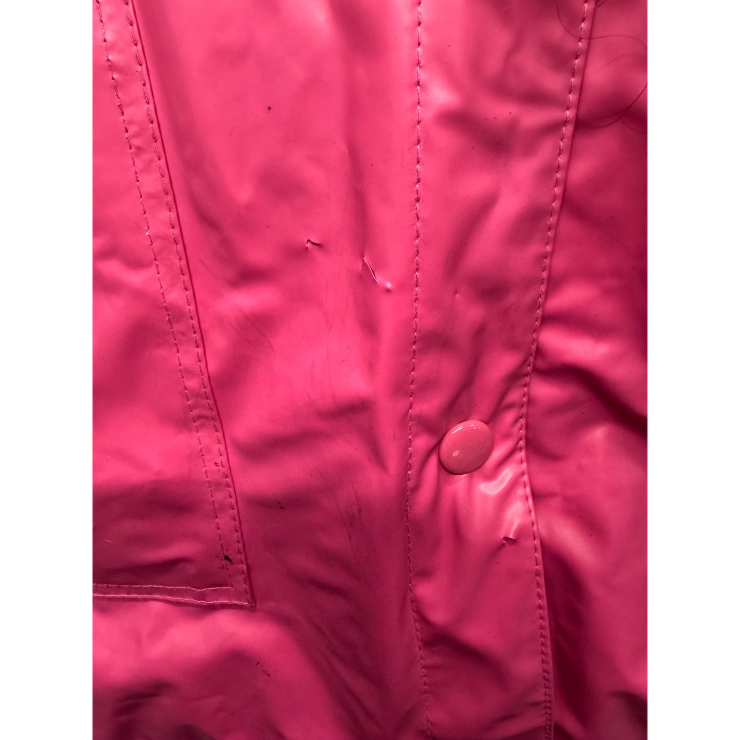 Vintage Talbots Pink Hooded Rain Jacket With Plaid Lining & Pockets #7778