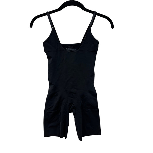 Spanx Womens XL Black Open-Bust Mid-Thigh Bodysuit Shapewear Nylon & Elastane Adjustable Straps #6839