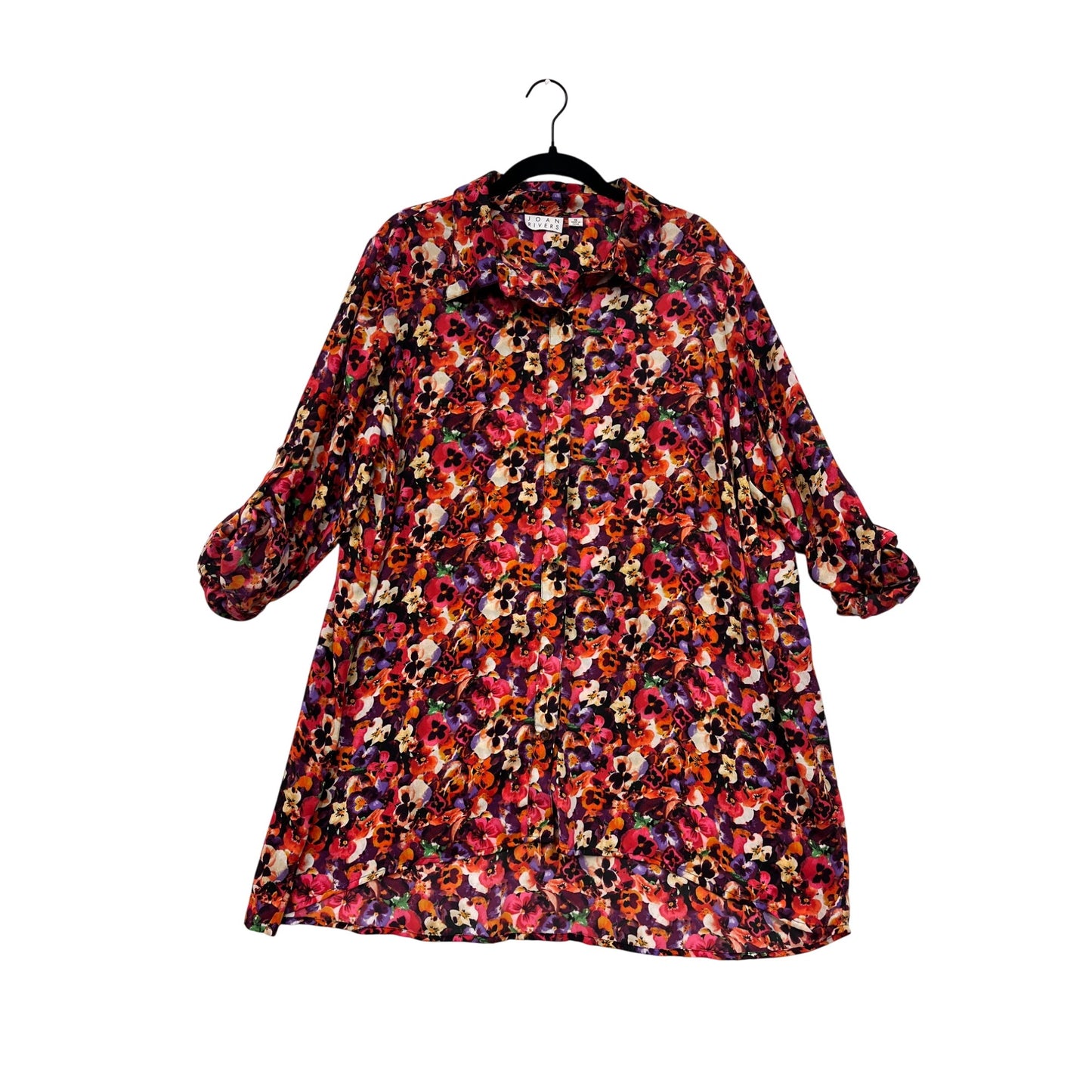 Joan Rivers Floral Tunic Top 1X #8845