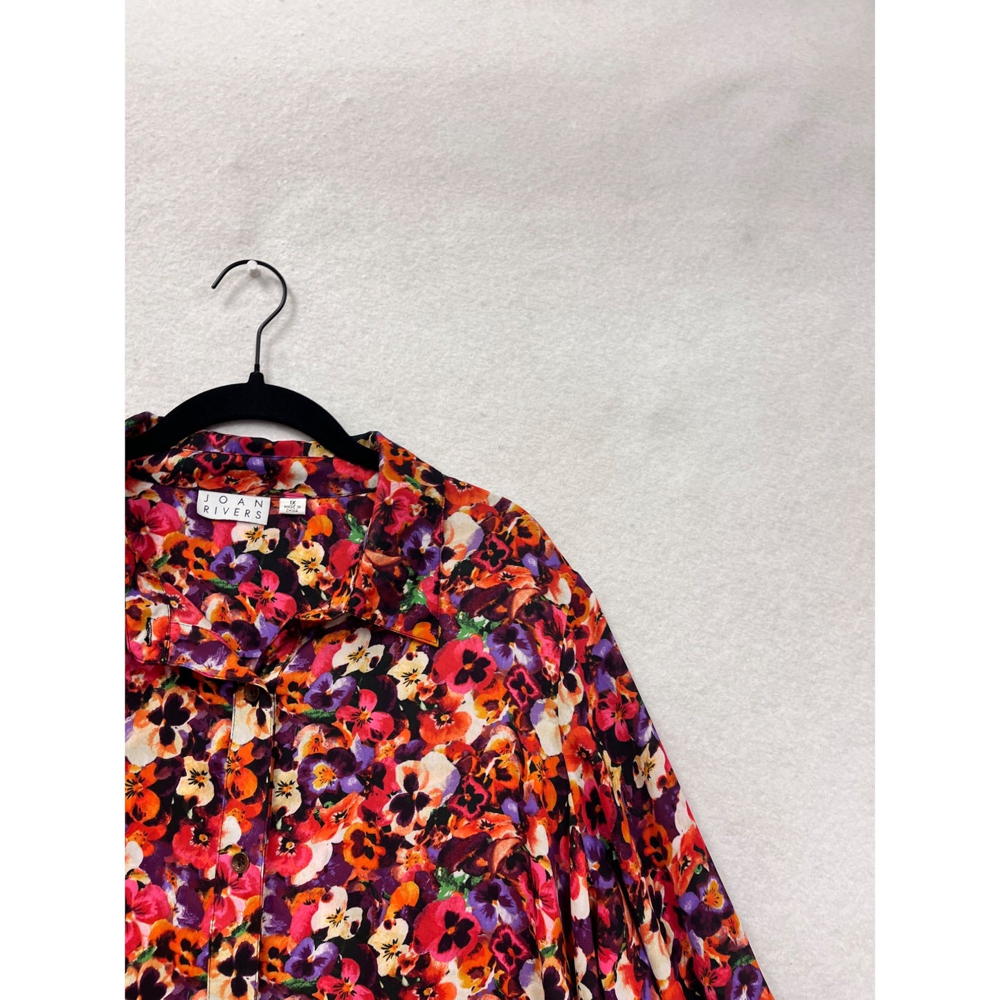 Joan Rivers Floral Tunic Top 1X #8845