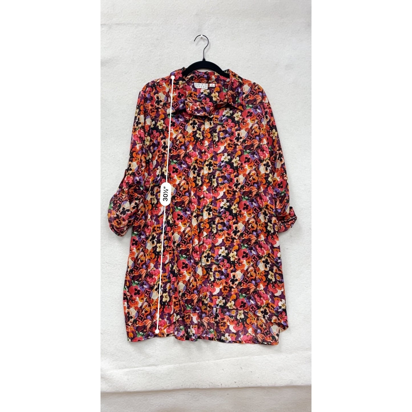 Joan Rivers Floral Tunic Top 1X #8845