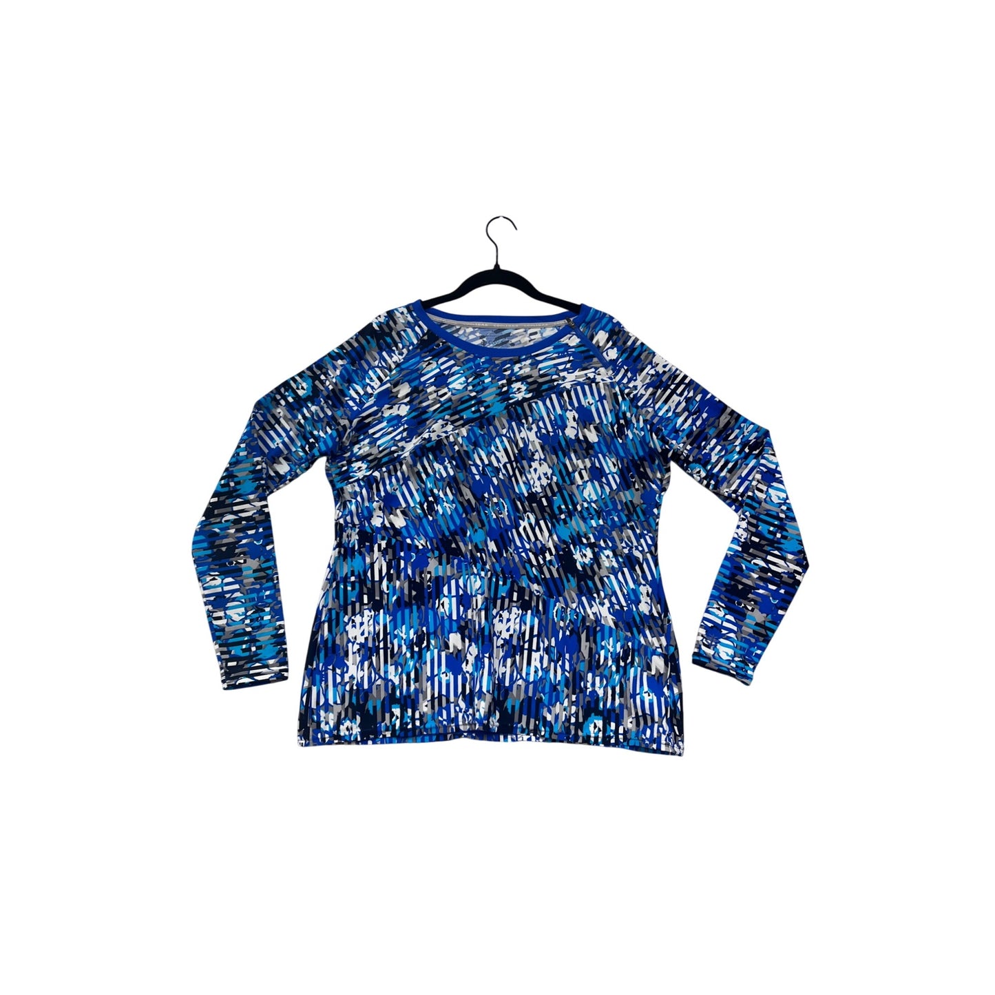 Coolibar Womens XL Long-Sleeve UPF 50+ Tunic Shirt Blue Abstract Print Lightweight  #6789