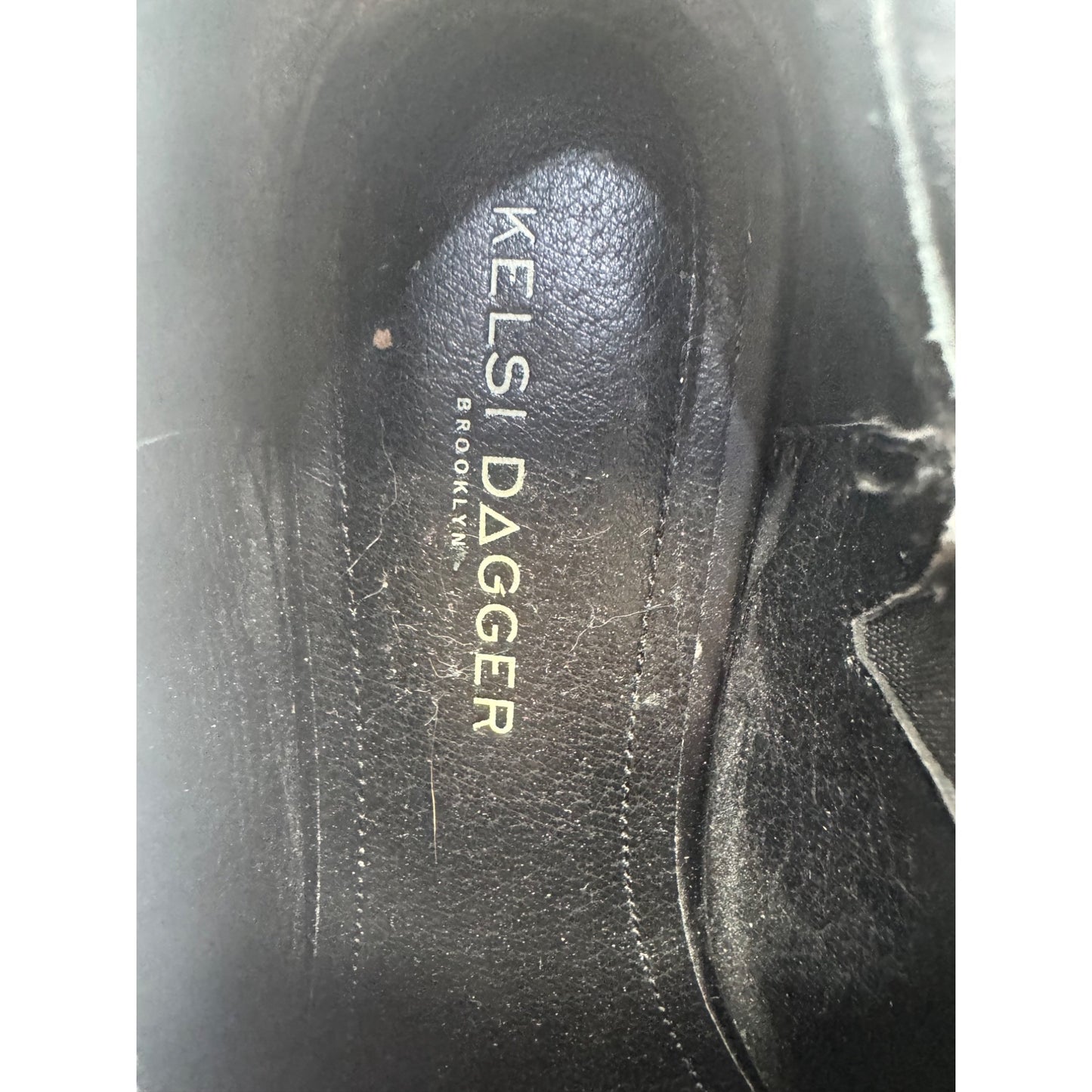 Kelsi Dagger Black Leather Slip-On Loafers Size 7.5 #9803