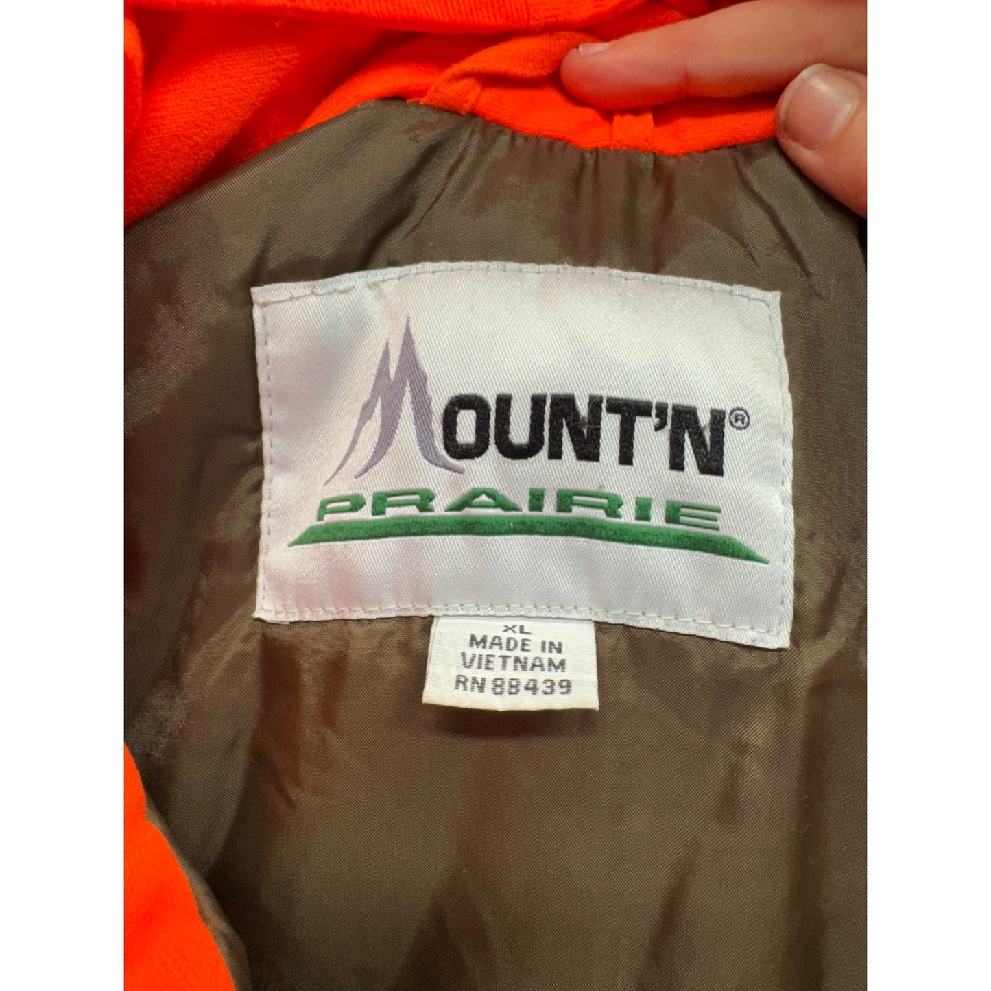 MountN Prairie Orange Hunting Jacket Size XL With Hood & Multiple Pockets 9489