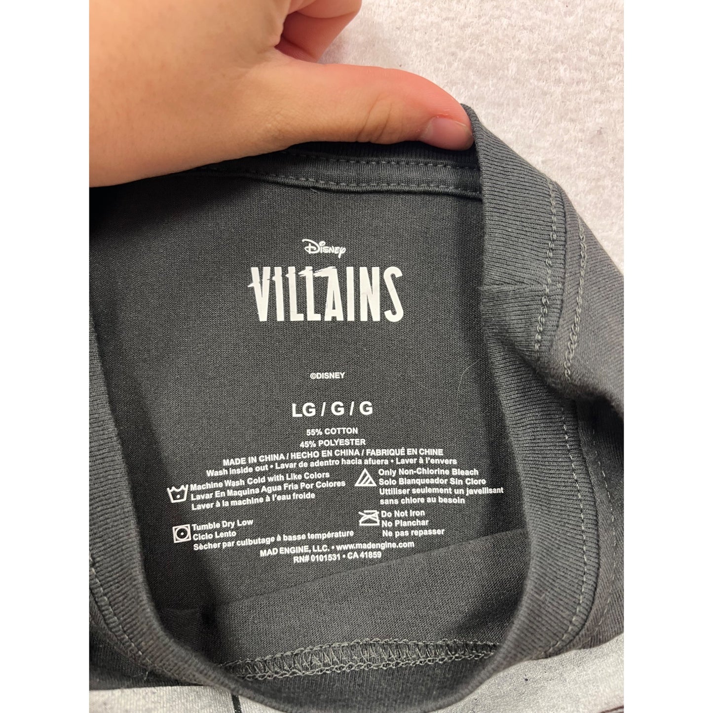 Disney Villains Black Graphic T-Shirt Size Large #8750