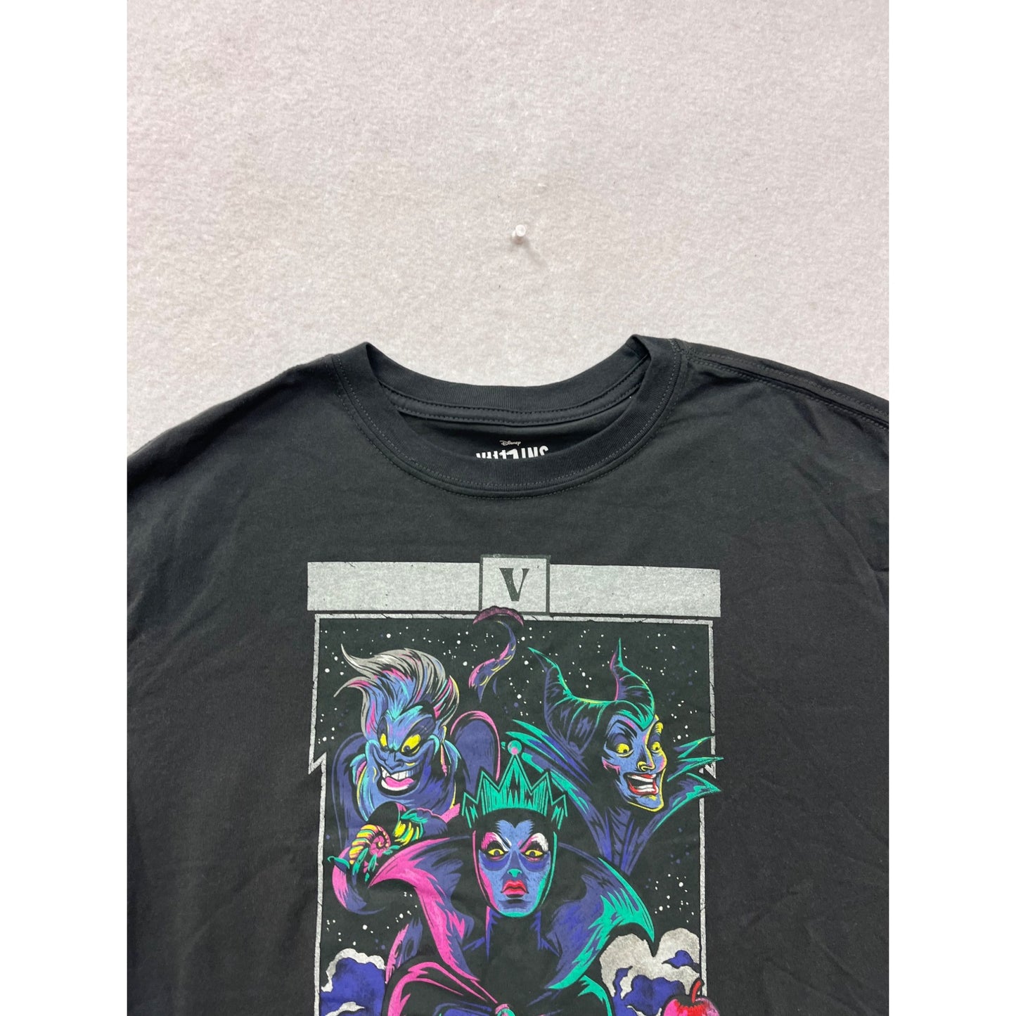 Disney Villains Black Graphic T-Shirt Size Large #8750