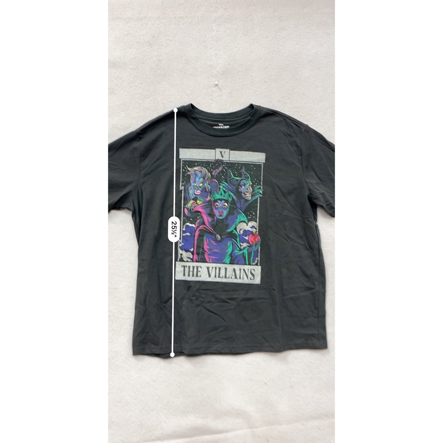 Disney Villains Black Graphic T-Shirt Size Large #8750