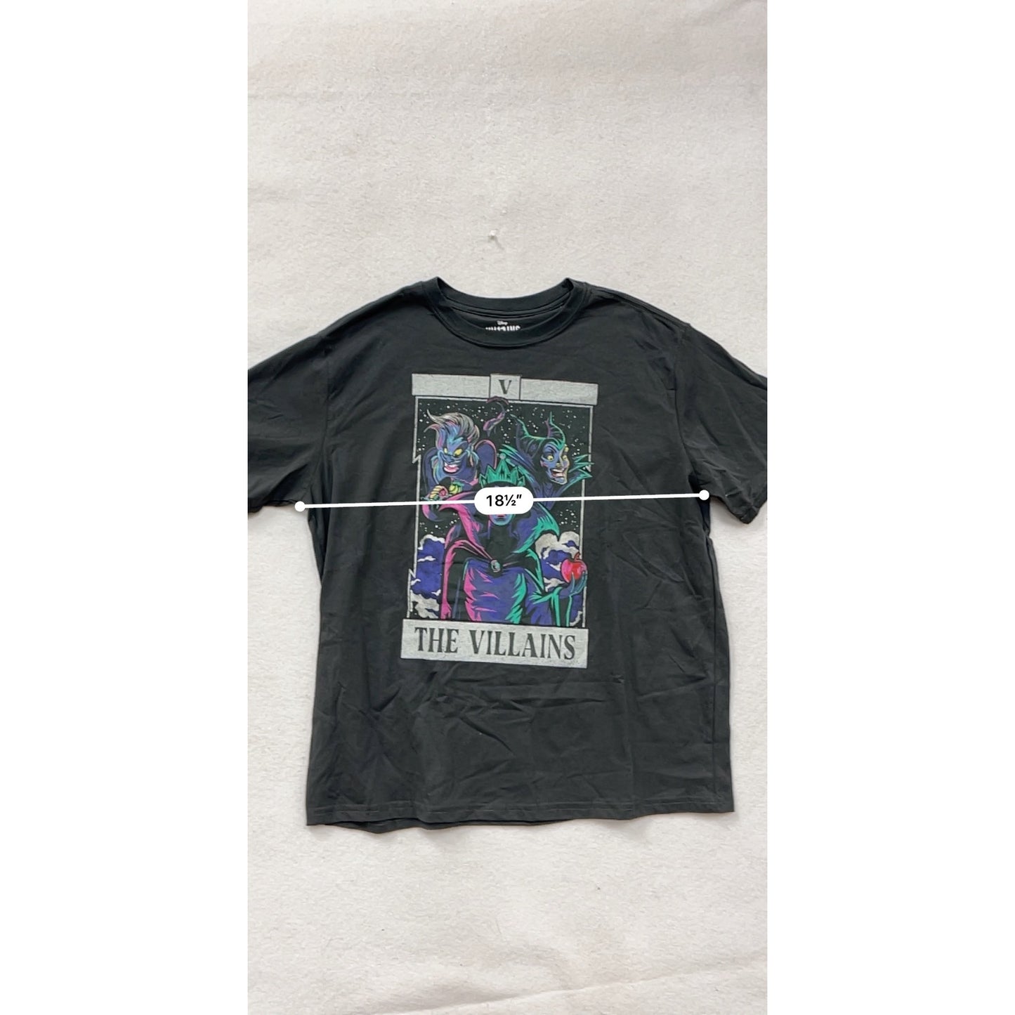 Disney Villains Black Graphic T-Shirt Size Large #8750