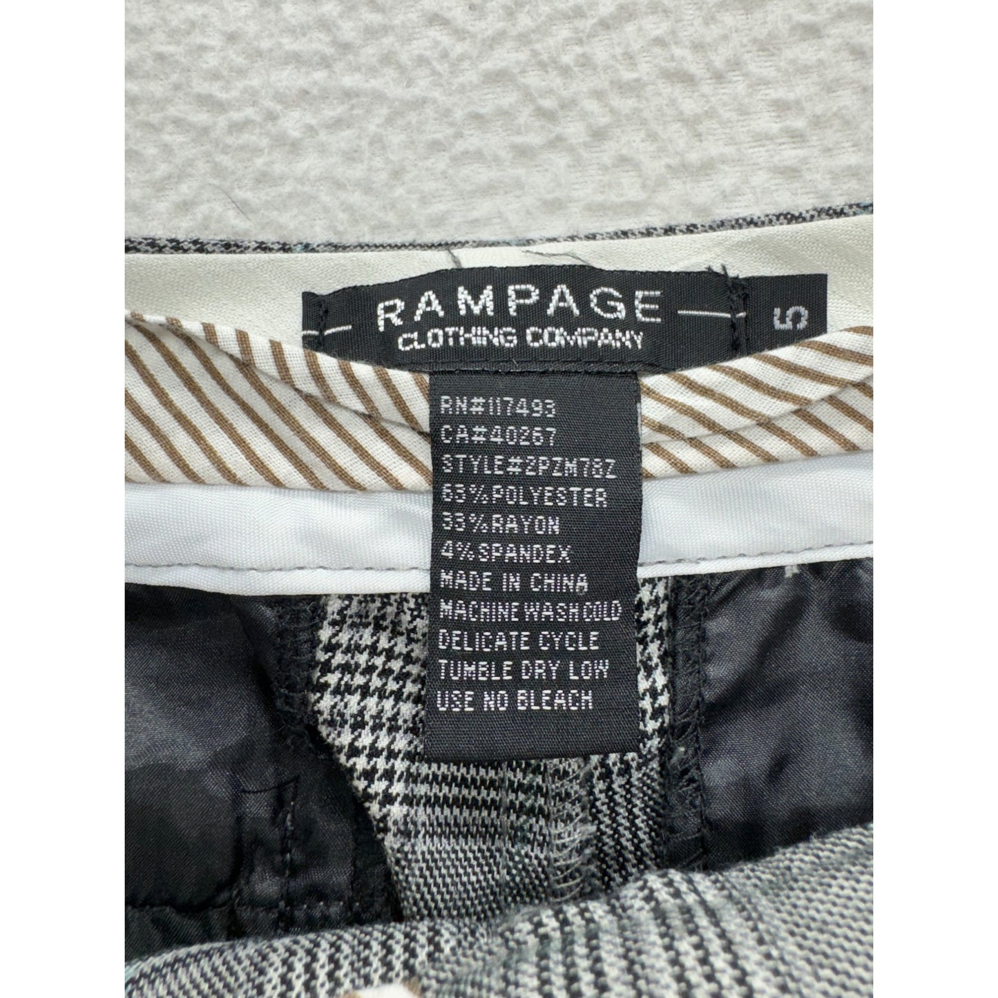 Plaid Wide-Leg Cropped Pants By Rampage Size S Gray Polyester Blend #9259