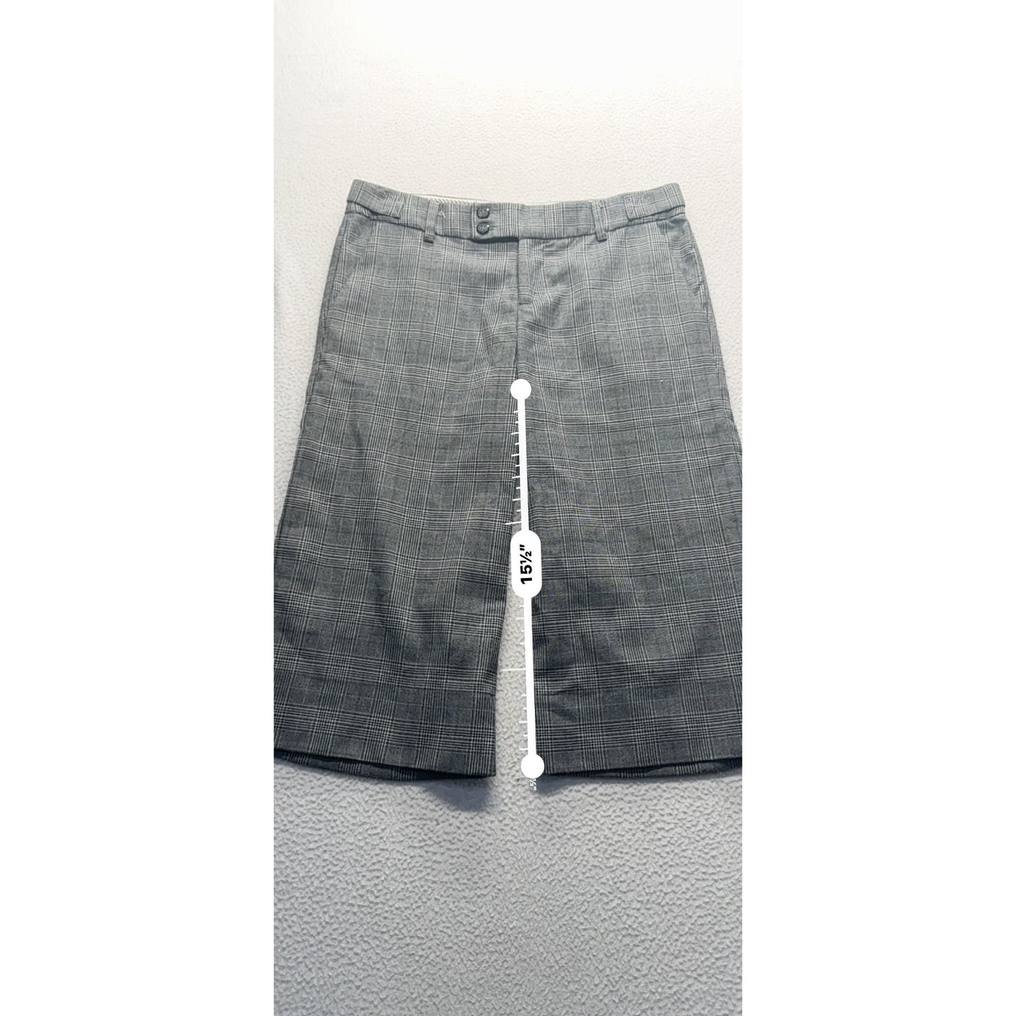 Plaid Wide-Leg Cropped Pants By Rampage Size S Gray Polyester Blend #9259