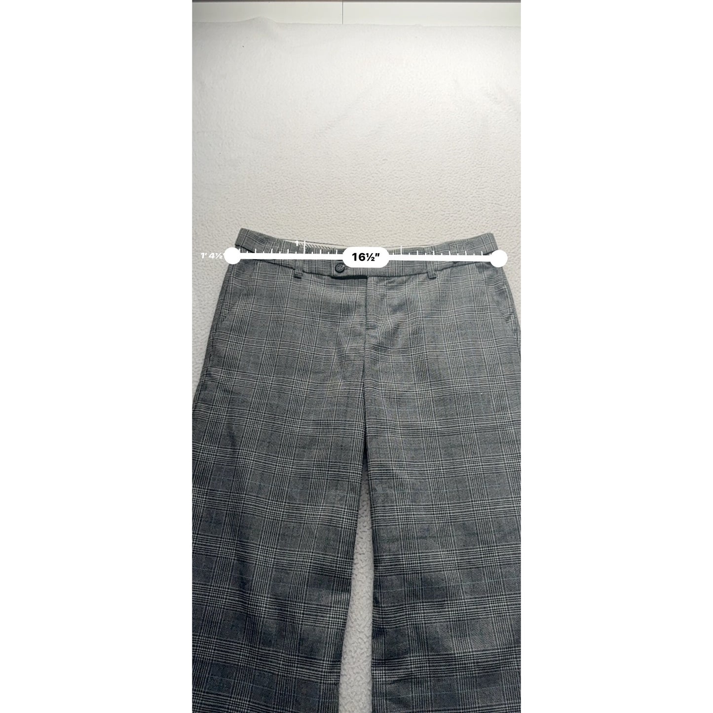 Plaid Wide-Leg Cropped Pants By Rampage Size S Gray Polyester Blend #9259
