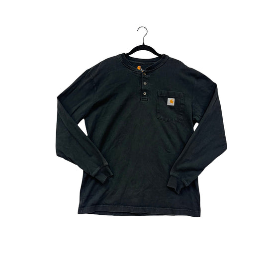 Carhartt Black Long-Sleeve Henley Shirt M #8950