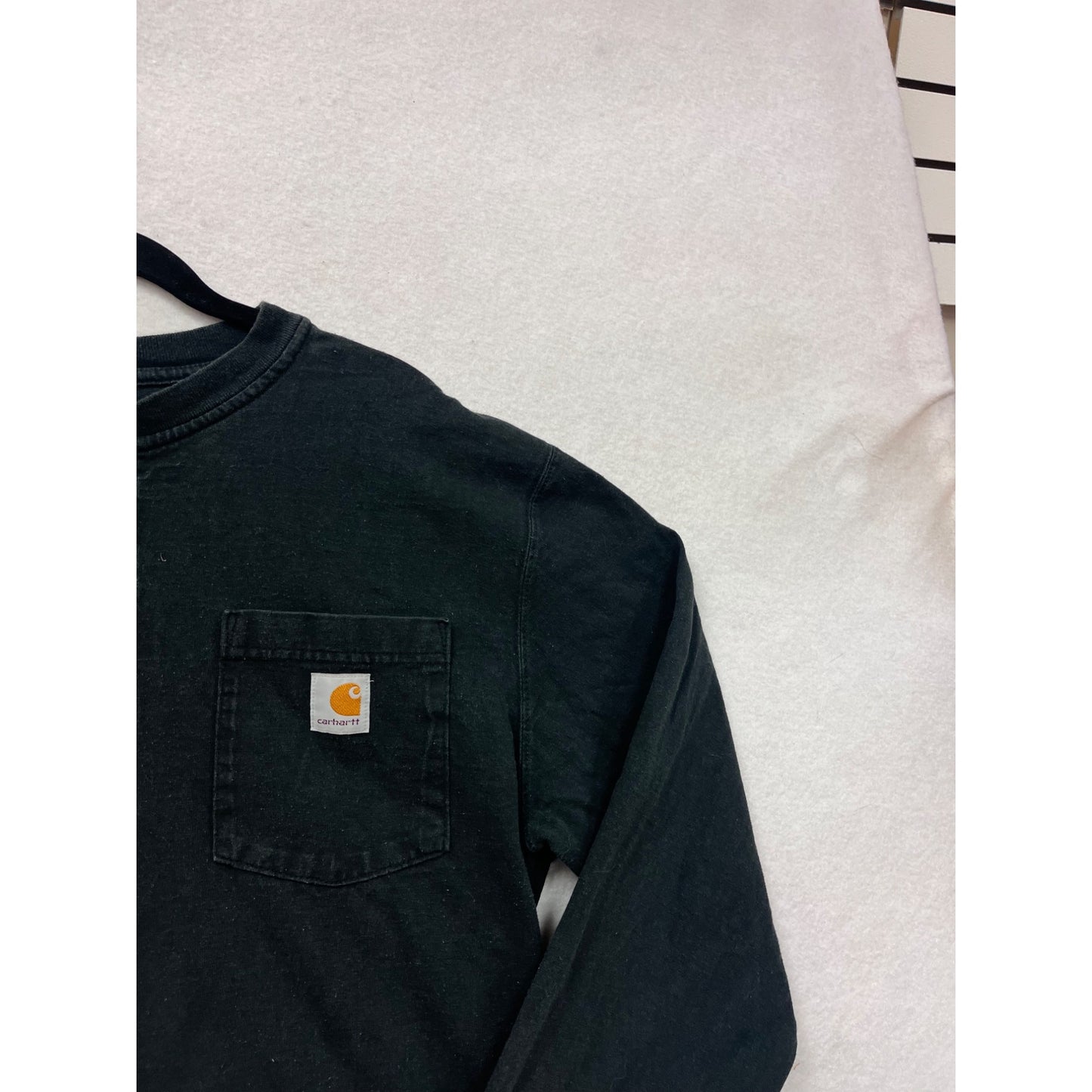 Carhartt Black Long-Sleeve Henley Shirt M #8950
