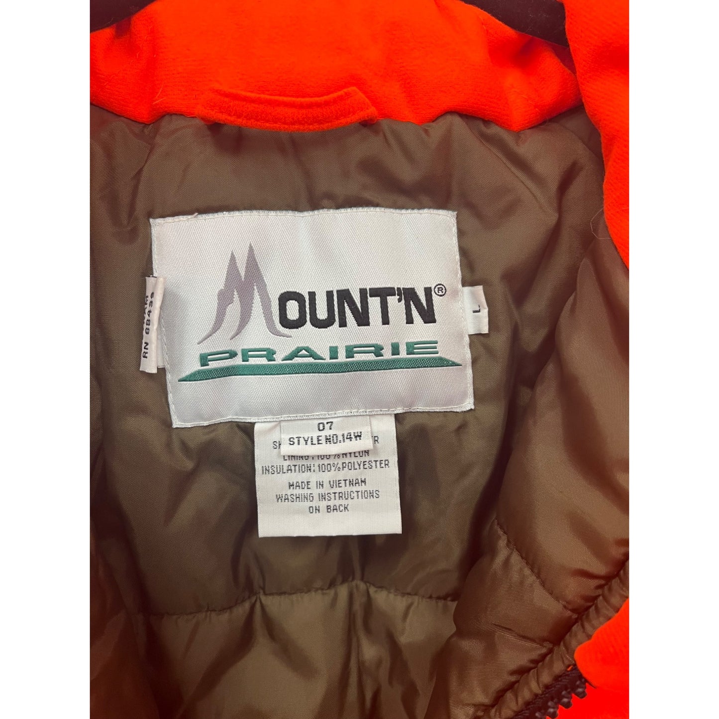 Mountn Prairie Orange Insulated Winter Jacket W/ Hood #85A
