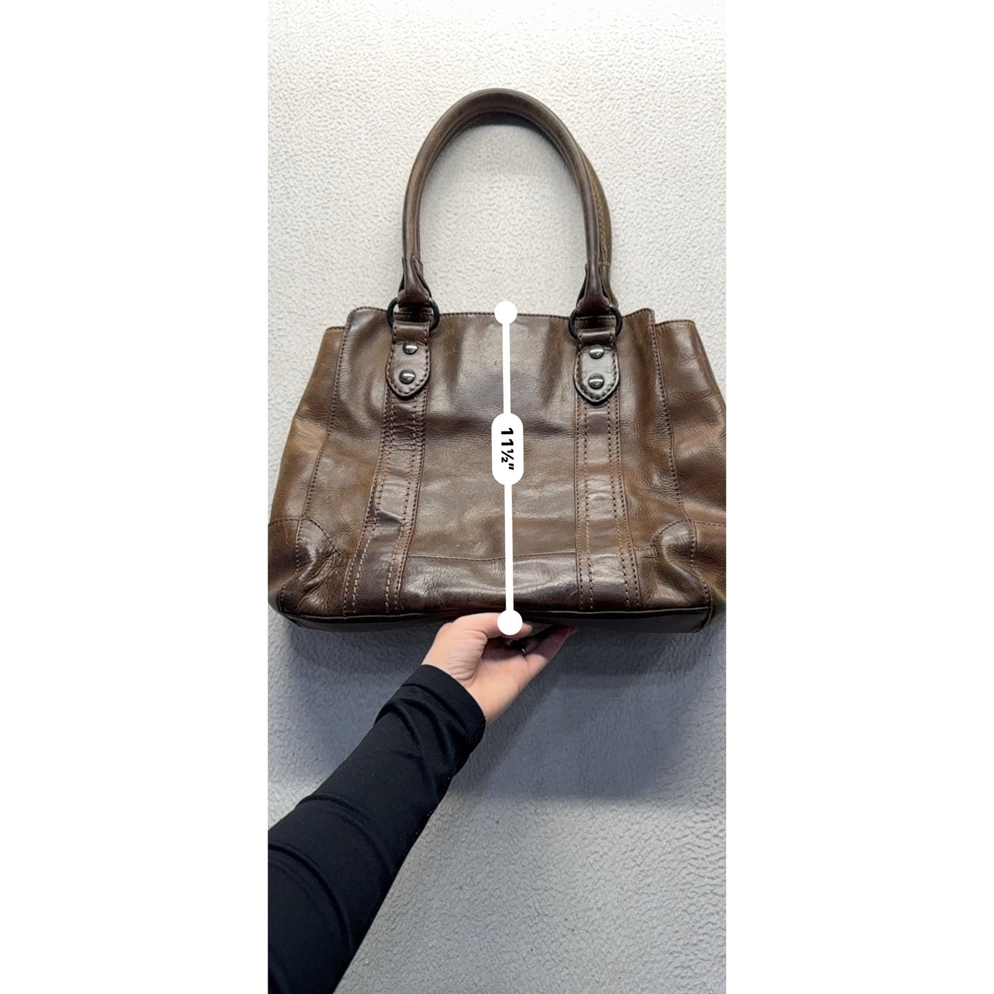 Frye Brown Leather Tote Bag With Double Handles & Interior Pockets #9713