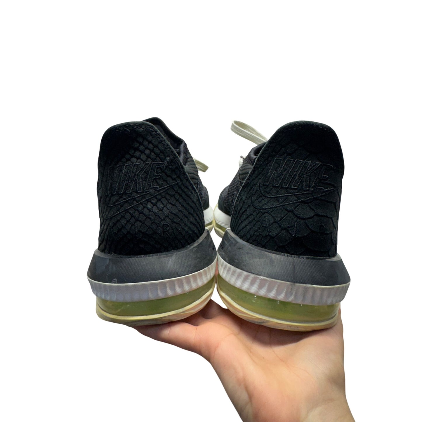 Nike Black Mesh Lace-Up Athletic Shoes With Air Cushion Sole #9634