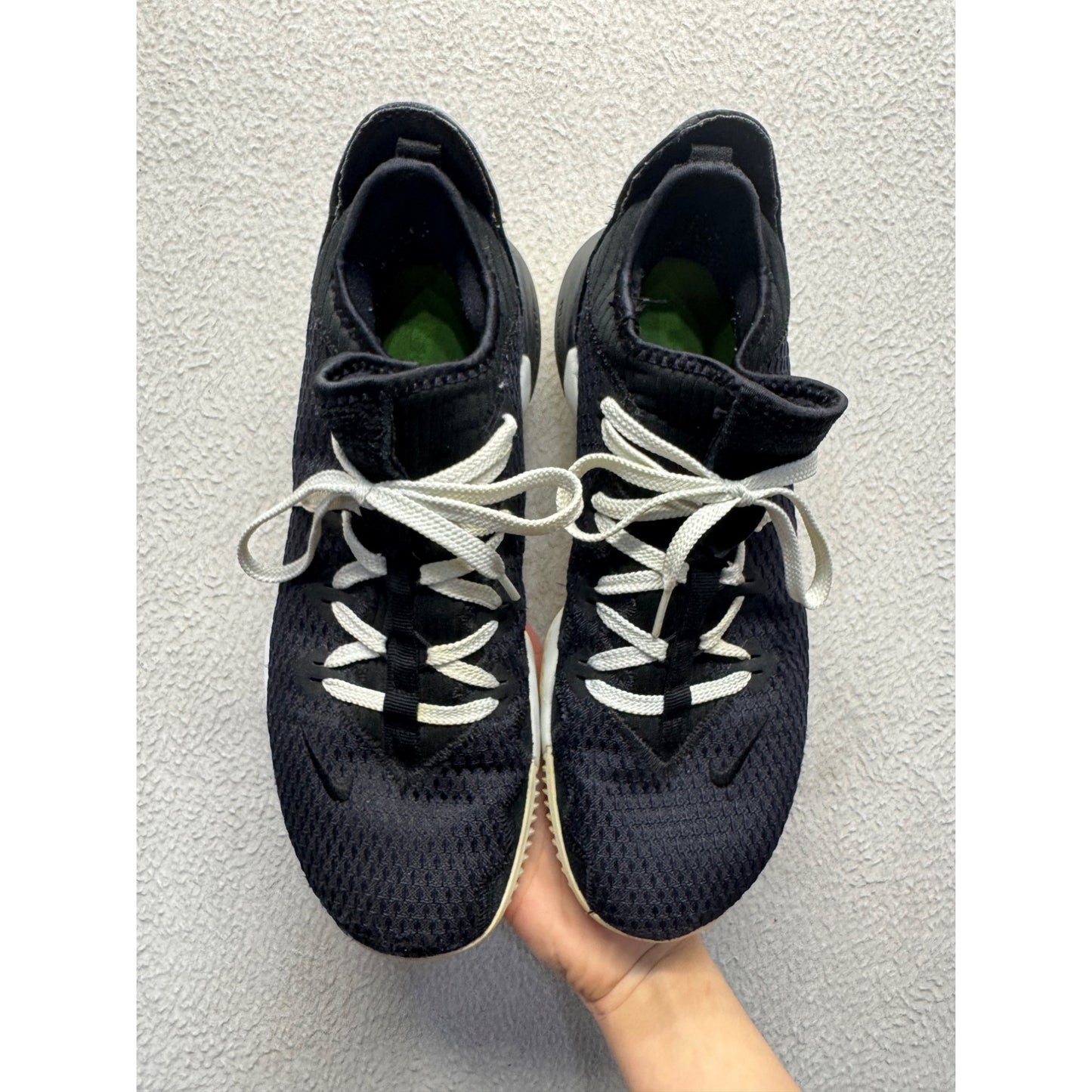 Nike Black Mesh Lace-Up Athletic Shoes With Air Cushion Sole #9634
