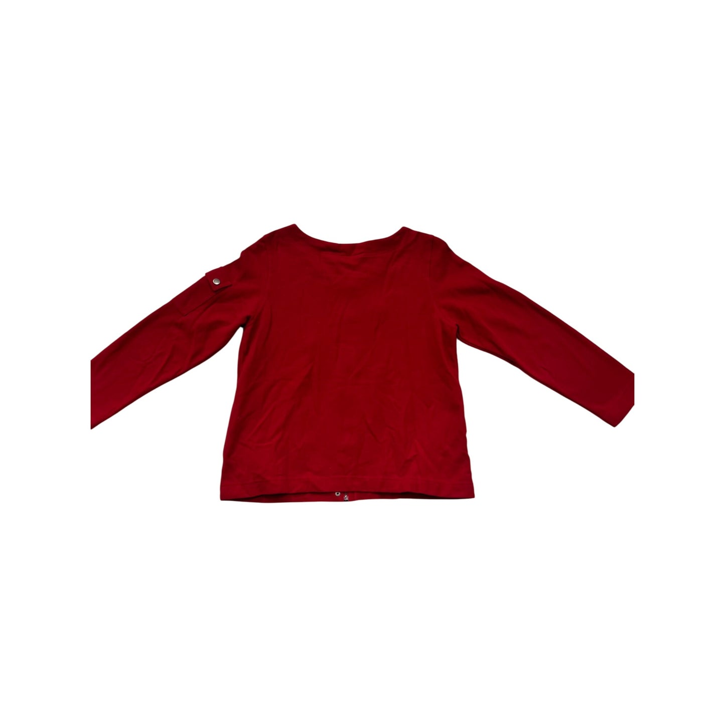 Red Embroidered Long Sleeve Top #8649