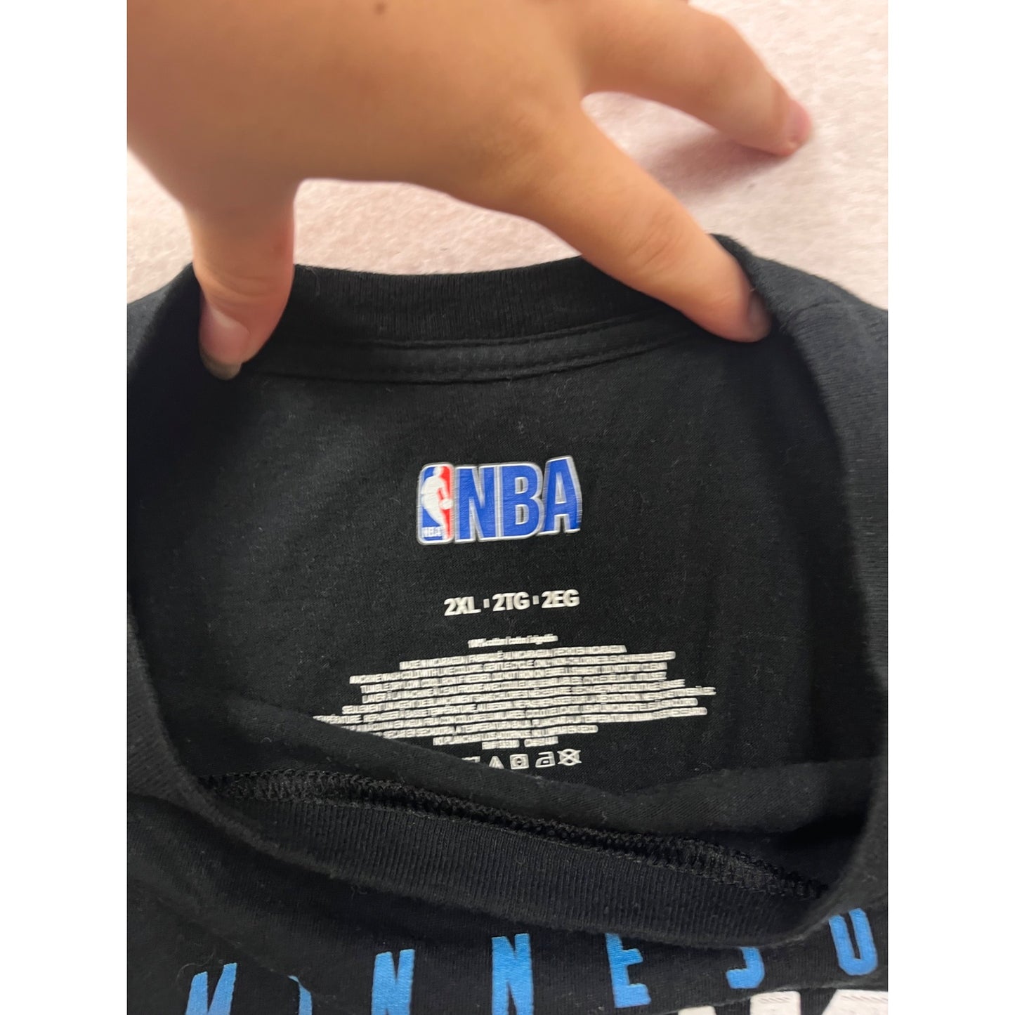 Minnesota Timberwolves NBA T-Shirt Black Size 2XL #356A