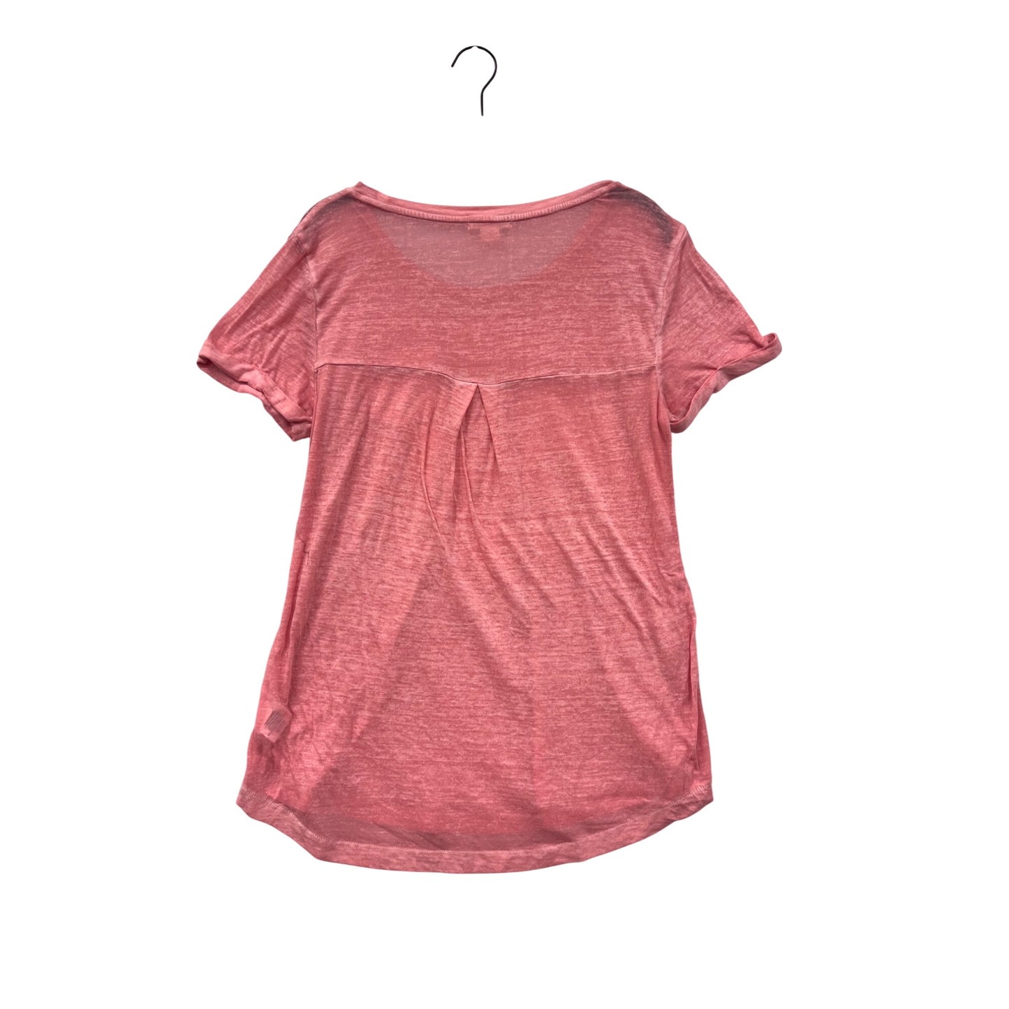 Style & Co Pink Short-Sleeve Sheer Pocket T-Shirt S #8515