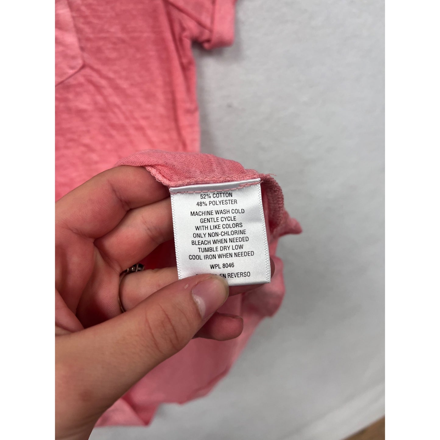 Style & Co Pink Short-Sleeve Sheer Pocket T-Shirt S #8515