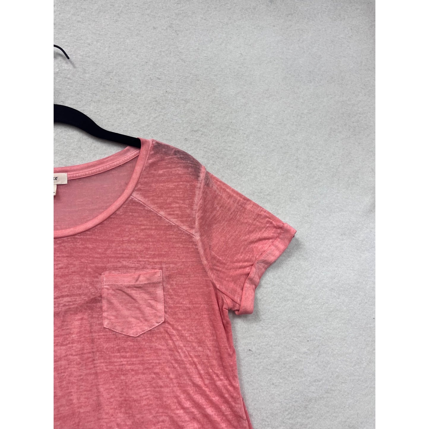 Style & Co Pink Short-Sleeve Sheer Pocket T-Shirt S #8515