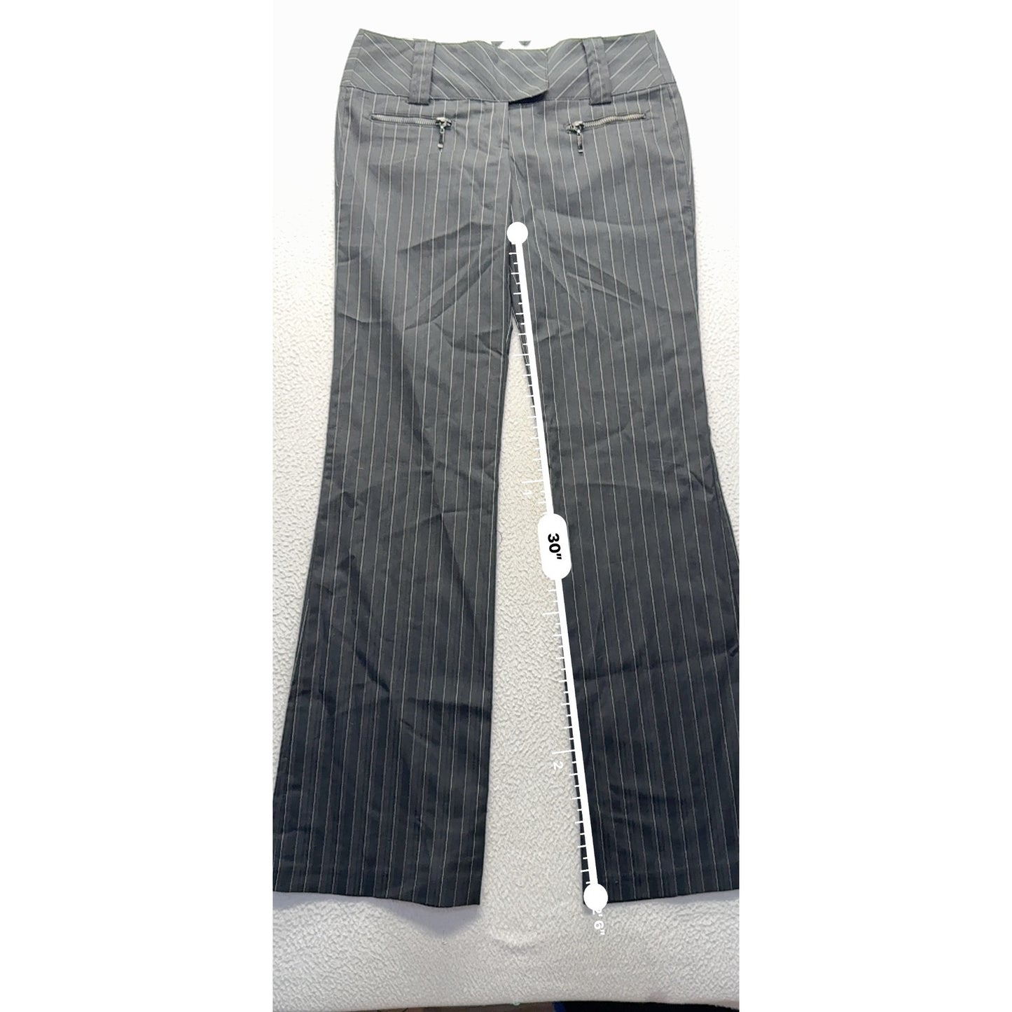 Joe Benbasset  Pinstripe Gray Dress Pants With Zipper Pockets Size M #19B