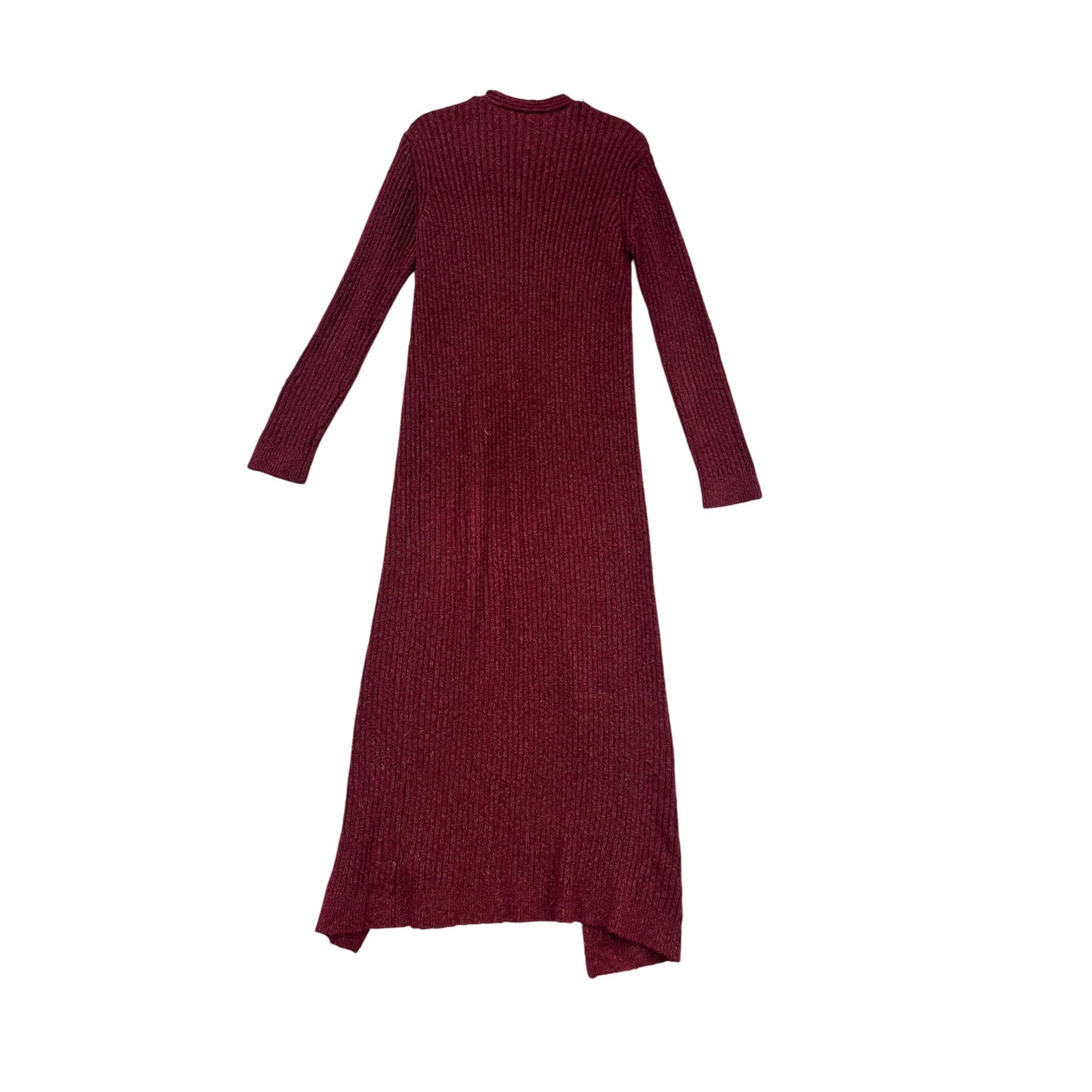 Free People Burgundy Ribbed Longline Cardigan Sweater #672A