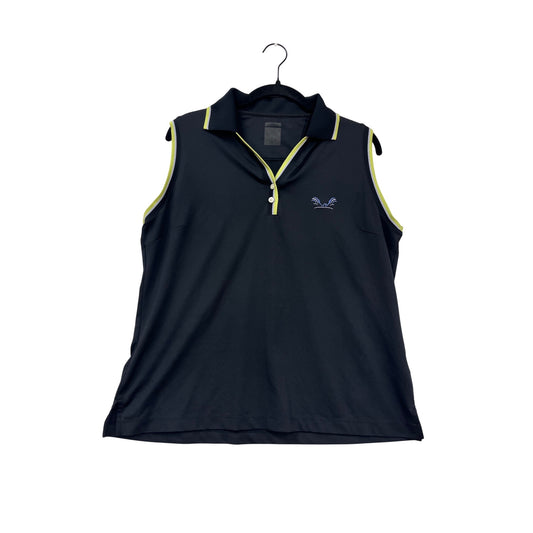 Sleeveless Navy Golf Polo For Active Sportswear #153A