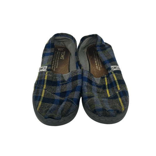 Boys Rare Plaid Slip On Toms #2457