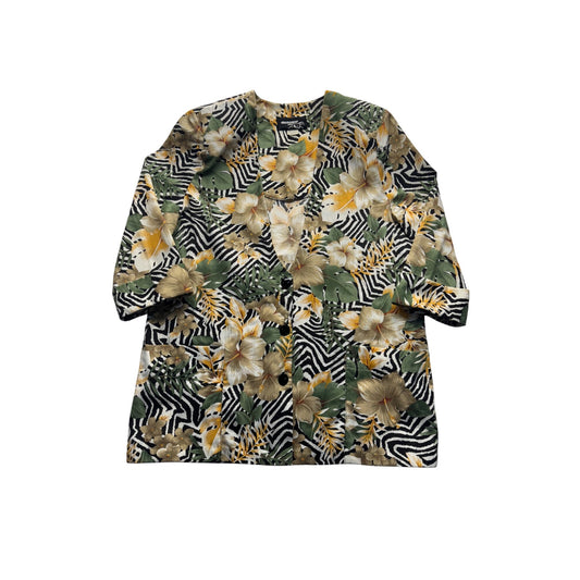 Whirlaway Tropical Floral Button-Up Jacket Size 10 #9050