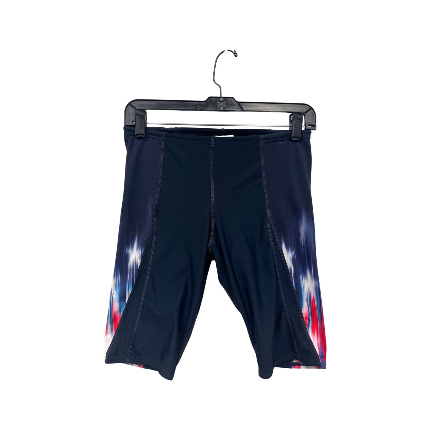 Speedo Mens Swim Jammer Shorts Size 32 Red/Blue Graphic Side Panels #6795