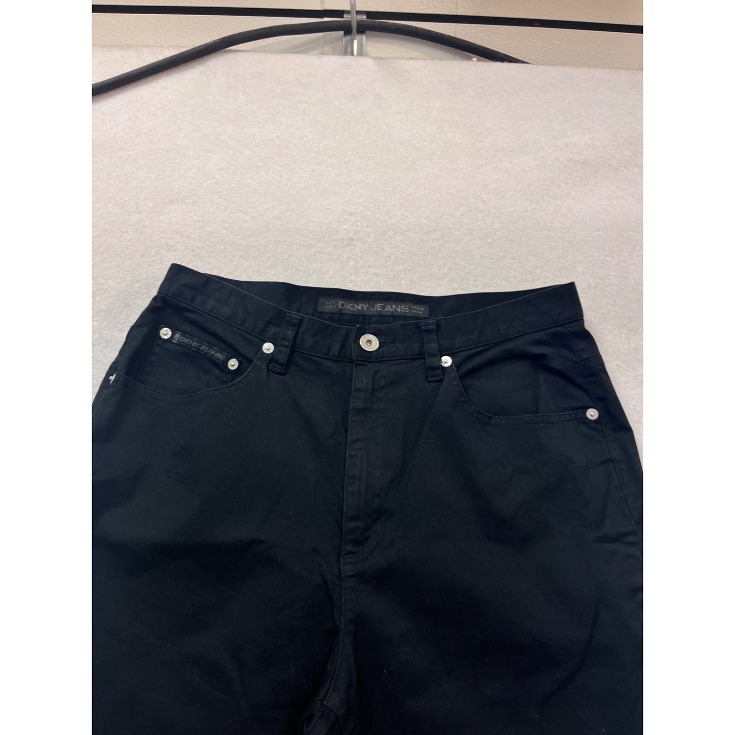 DKNY Jeans Black Mid-Rise Straight Leg Pants Size 12 #860A