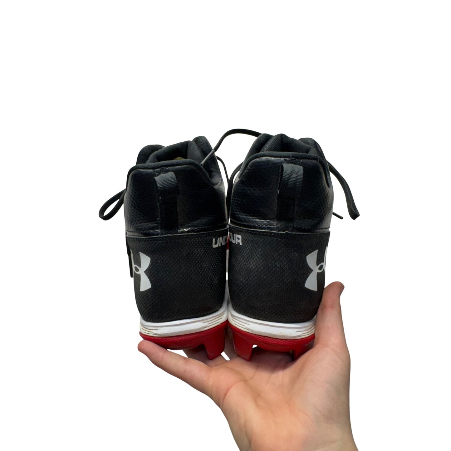 Under Armour Mens Football Cleats Size 10 Black & Red 9483