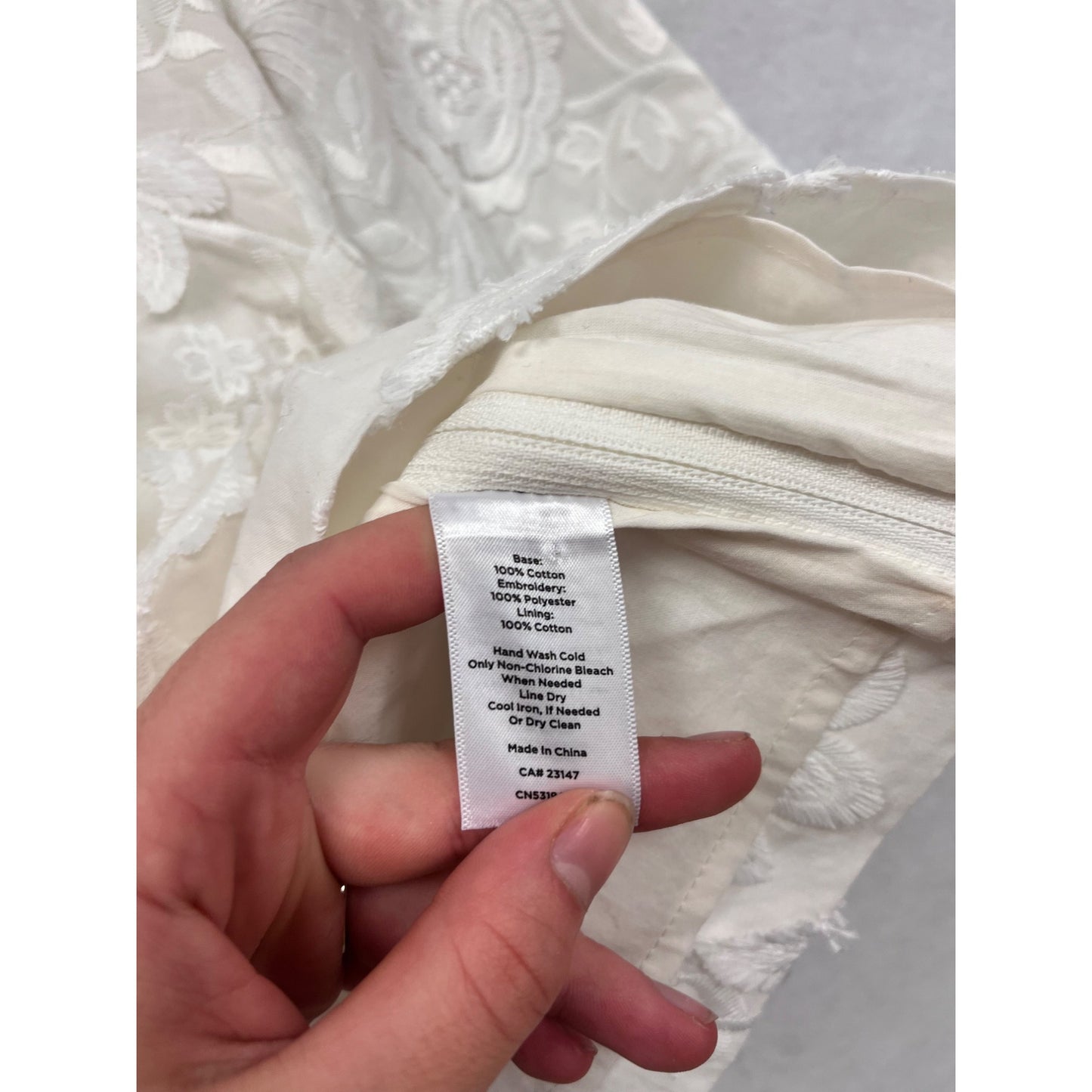 Talbots Petite Womens White Floral Lace 3/4 Sleeve Blouse Top Size 8P #6965