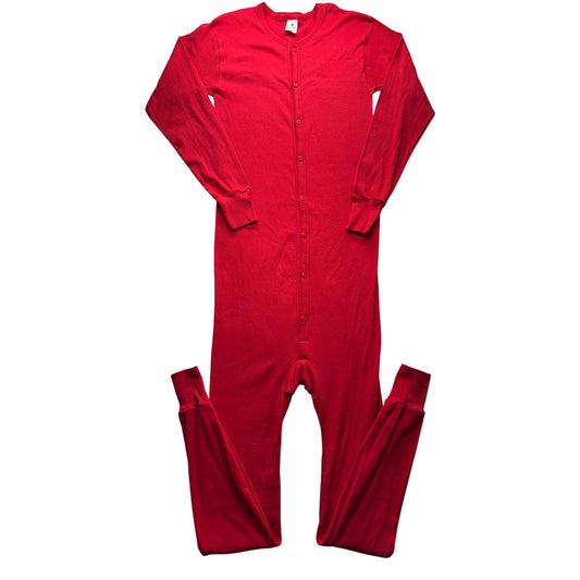 Indera Red Union Suit XLT 100% Cotton Long Underwear Thermal One-Piece #9352