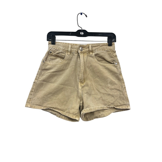 Princess Polly Size 4 High-Waisted Tan Denim Shorts #871A