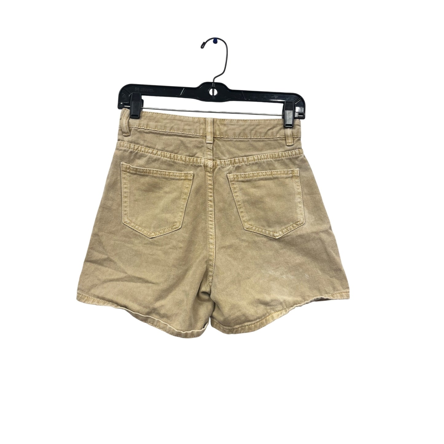 Princess Polly Size 4 High-Waisted Tan Denim Shorts #871A