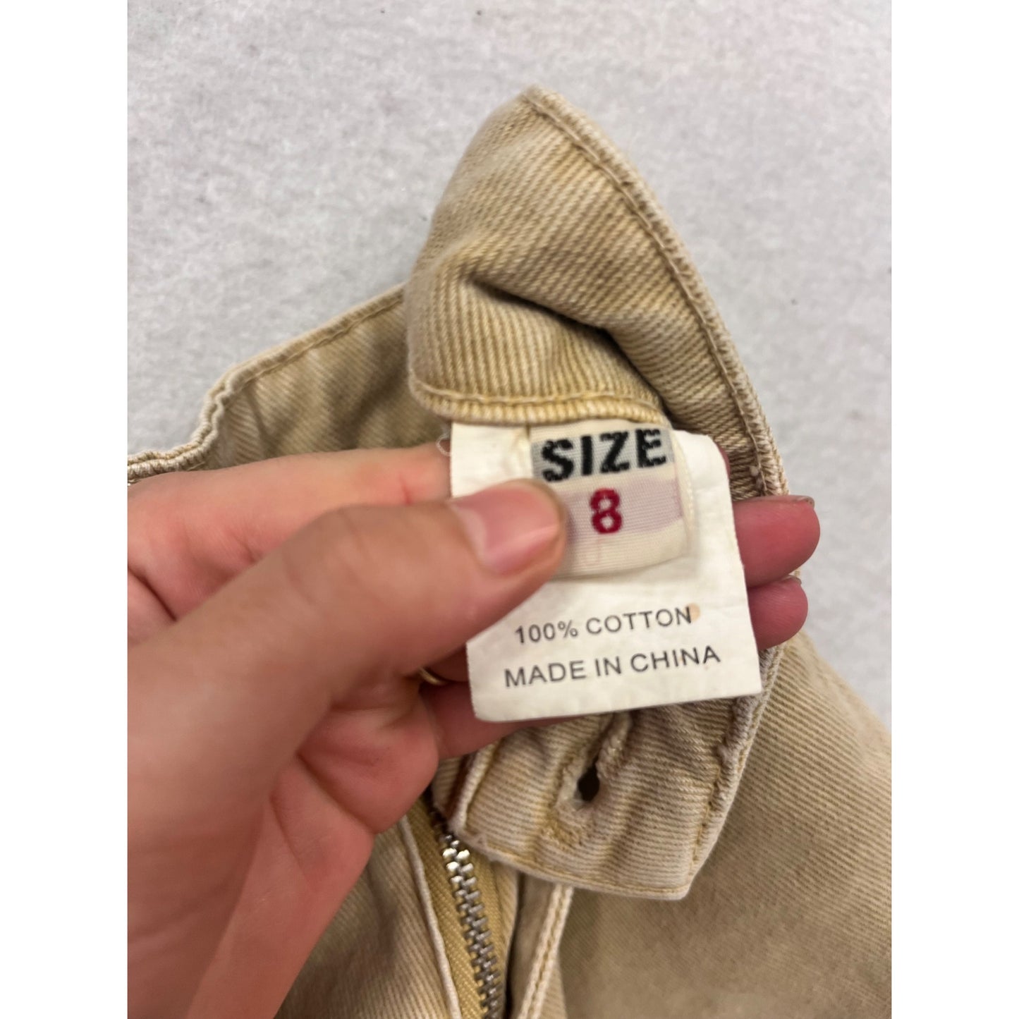 Princess Polly Size 4 High-Waisted Tan Denim Shorts #871A